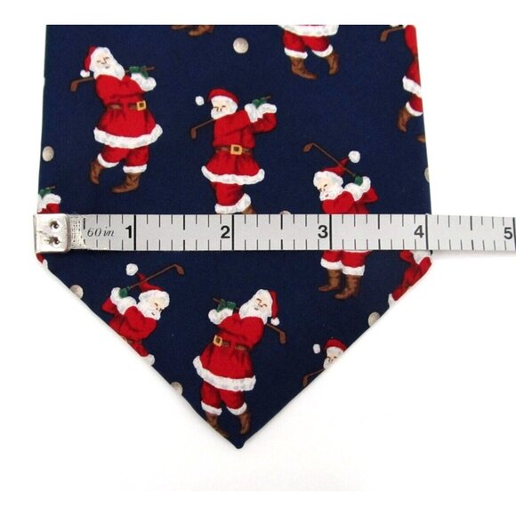 Lot of 2 Vintage 90s Mens Neckties Wide Classic Santa Golfing Hallmark Christmas - Picture 16 of 16